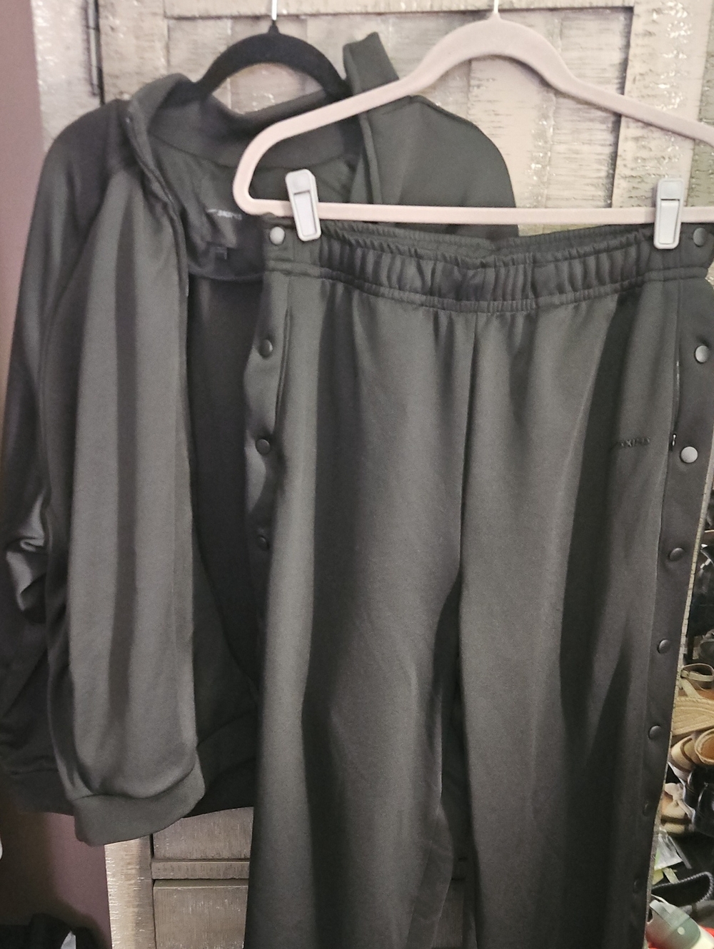SKIMS nike Colab Black Snap-Button Track Jacket and Pants Set Nwot Size Large